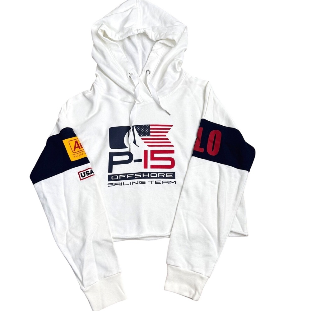 Polo Ralph Lauren White P-15 Offshore Sailing Team Hoodie Womens Size M
Nautical